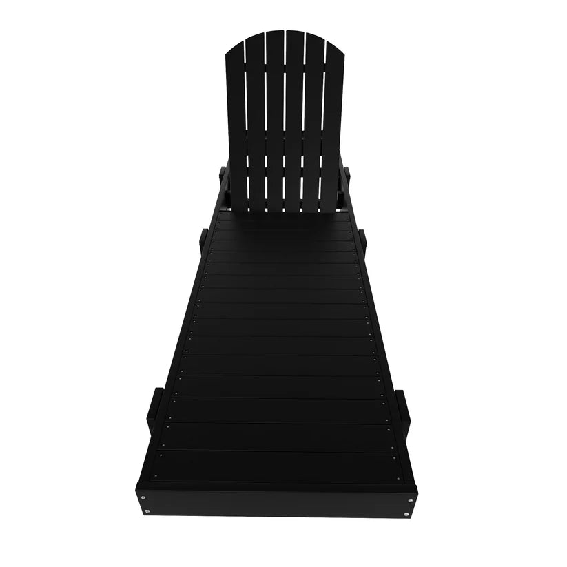 Westport Classic All-Weather Outdoor Adirondack Reclining Sun Lounger Black Seahawk Designs Patio Chaise Lounges