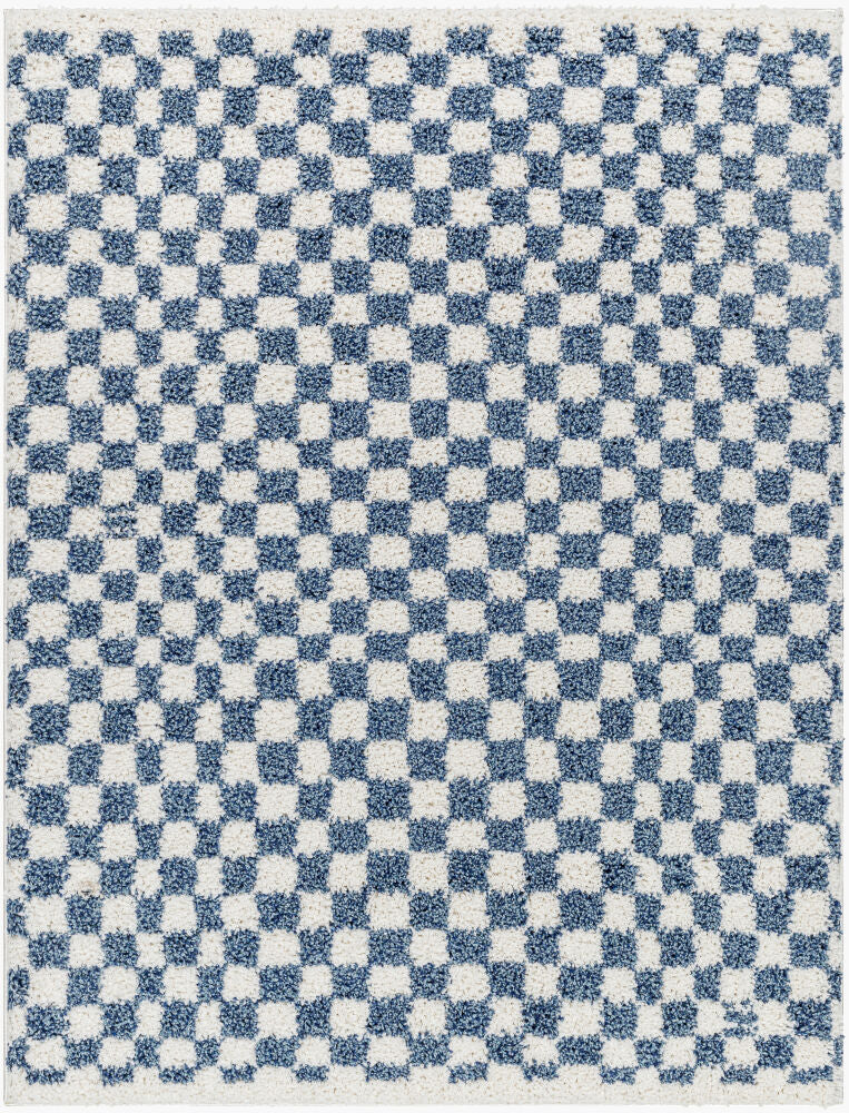 Birmingham Machine Woven Rug — Blue/Ivory
