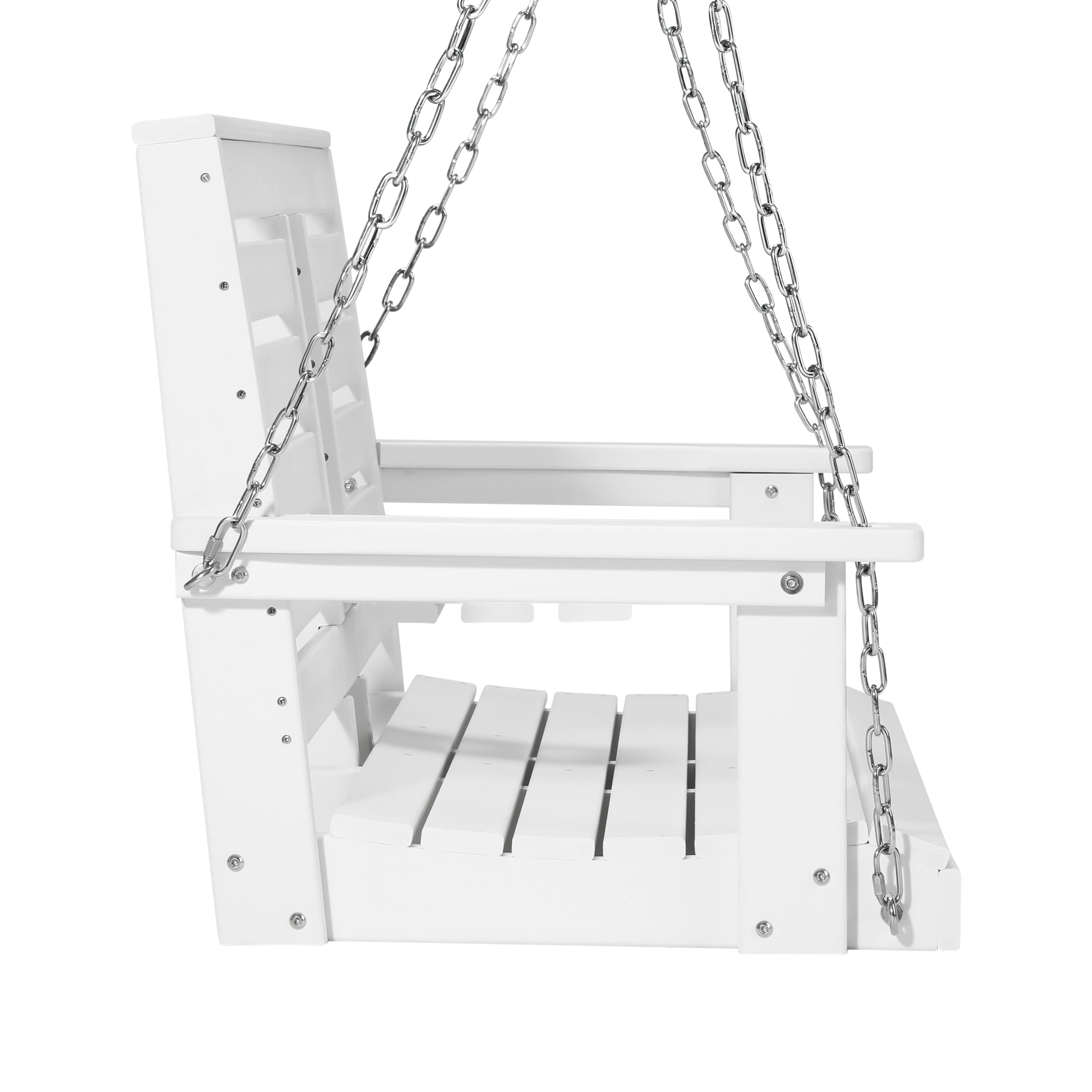 Charleston 54" Porch Swing with Folding Cup Holder White Seahawk Designs Porch Swings