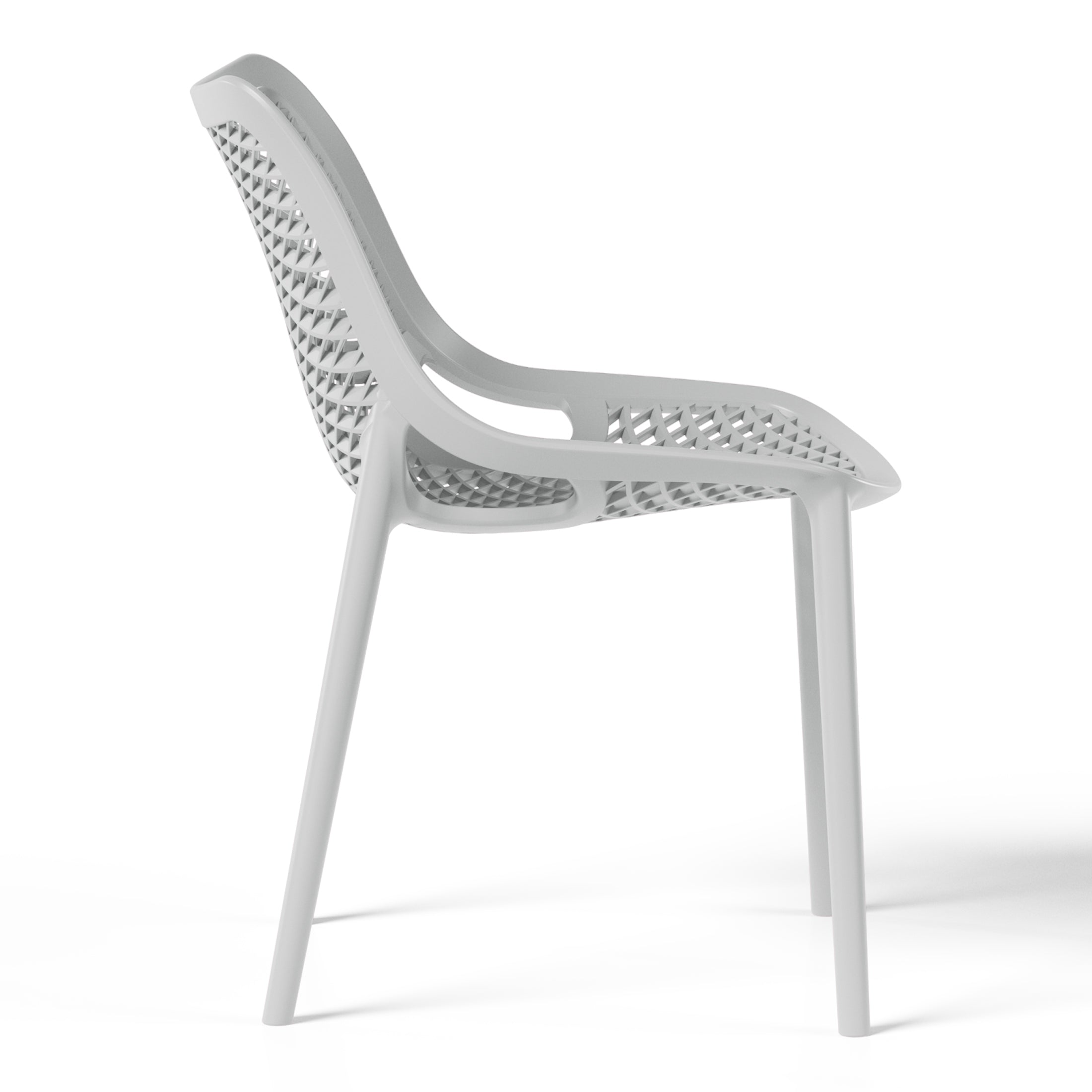 Polyform Stacking Dining Side Chair (Set of 2) Gray Seahawk Designs Patio Dining Chairs