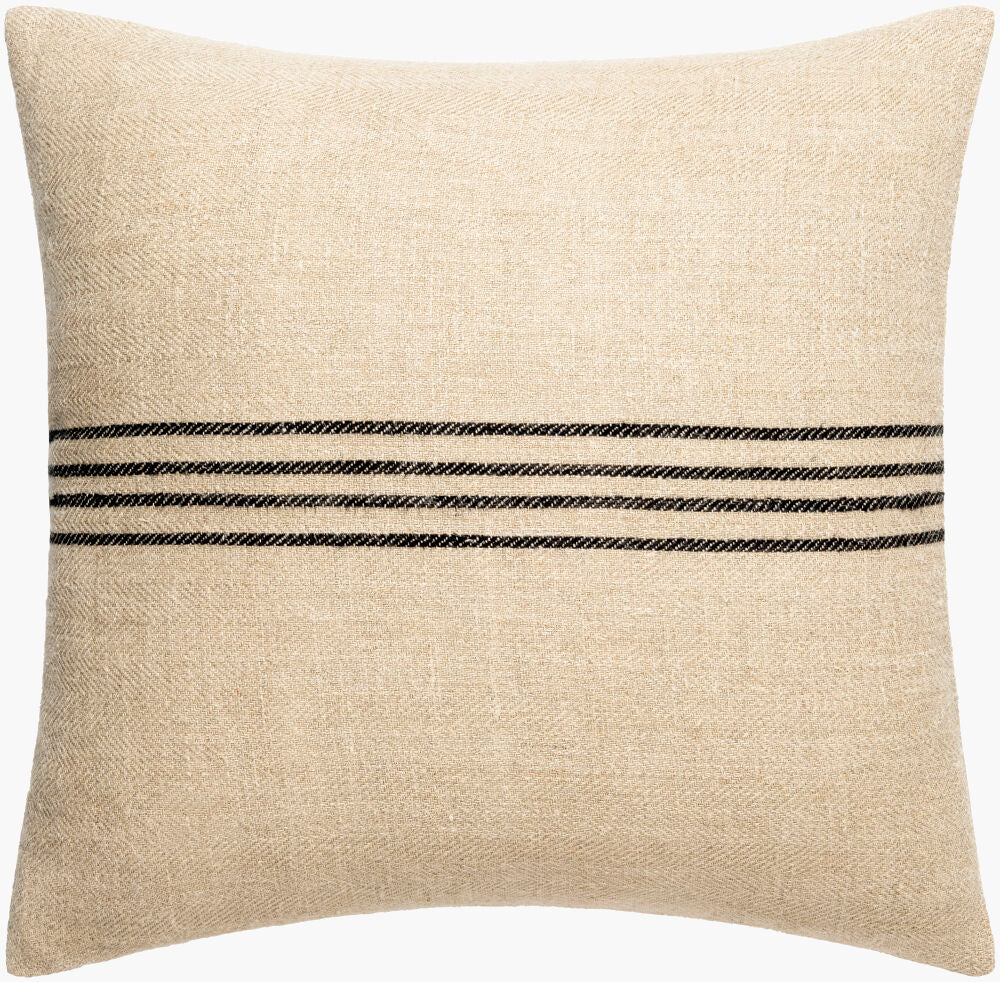 Brett Accent Pillow — Black/Light Brown