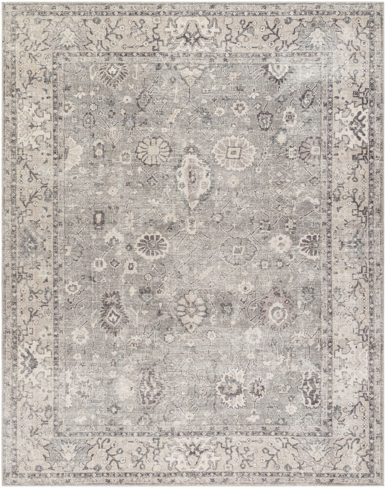 Davina Machine Woven Rug — Charcoal/Light Gray