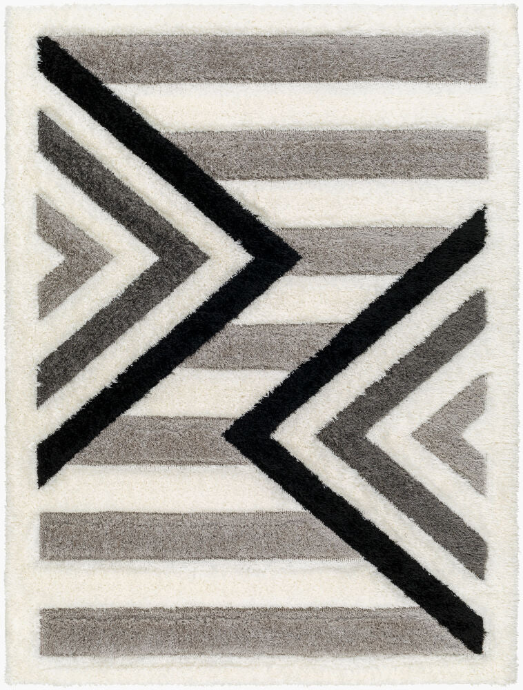 Bologna Machine Woven Rug — Black/Charcoal