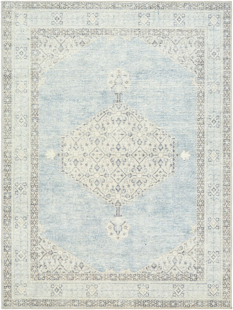 Lila Machine Woven Rug — Denim/Medium Gray