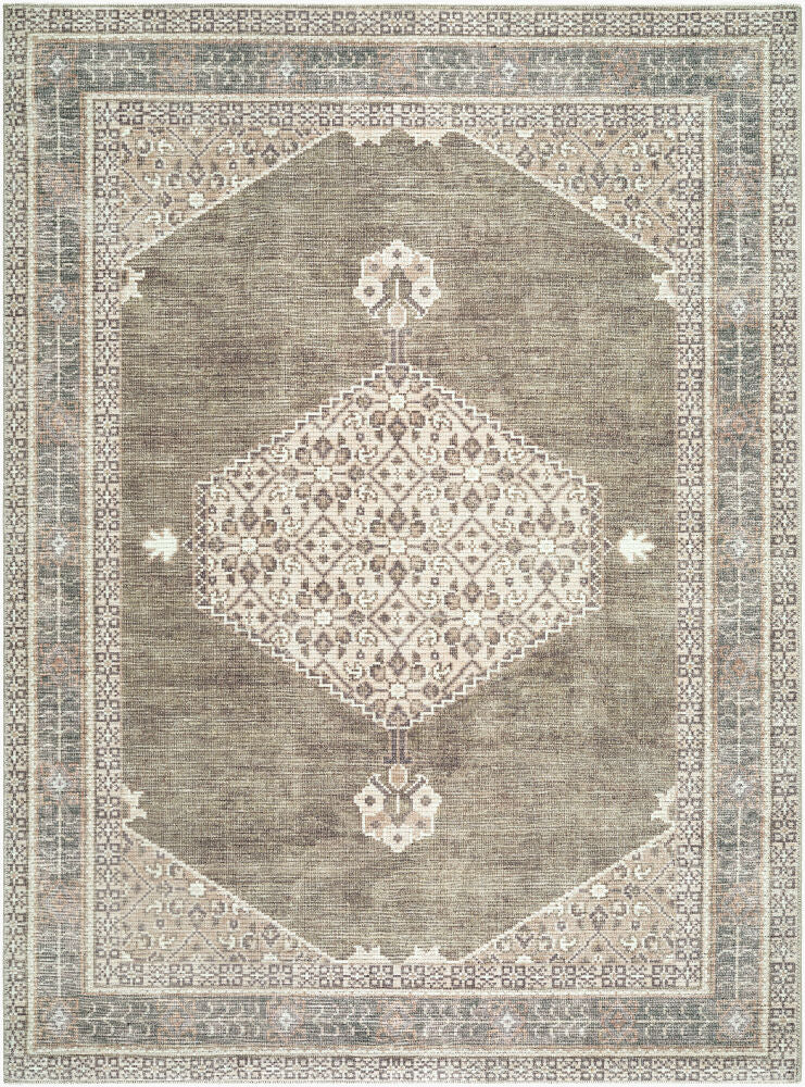 Lila Machine Woven Rug — Brown/Ivory