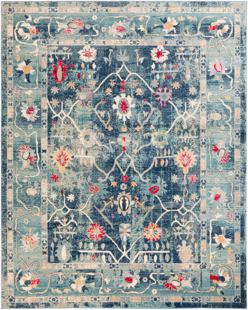 Bohemian Machine Woven Rug — Burgandy/Burnt Orange