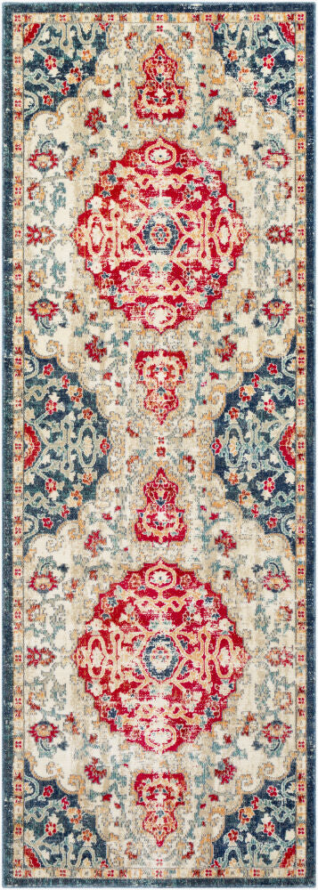 Bohemian Machine Woven Rug — Burnt Orange/Gray