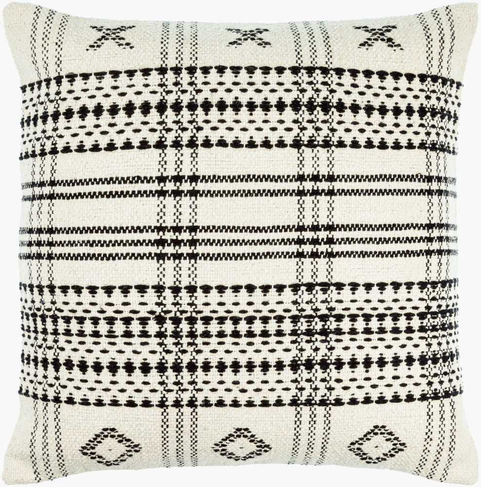 Myrna Accent Pillow — Black/Light Beige