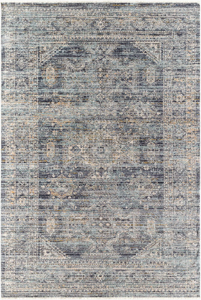 Margaret Machine Woven Rug — Black/Blue