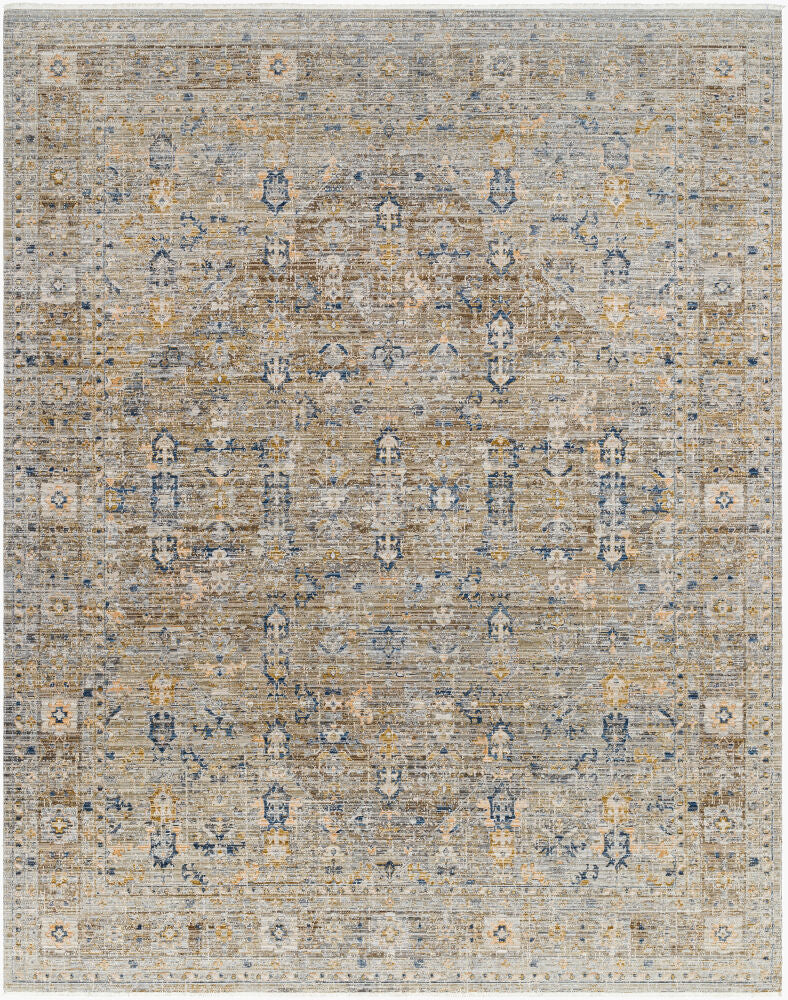 Margaret Machine Woven Rug — Charcoal/Dark Brown