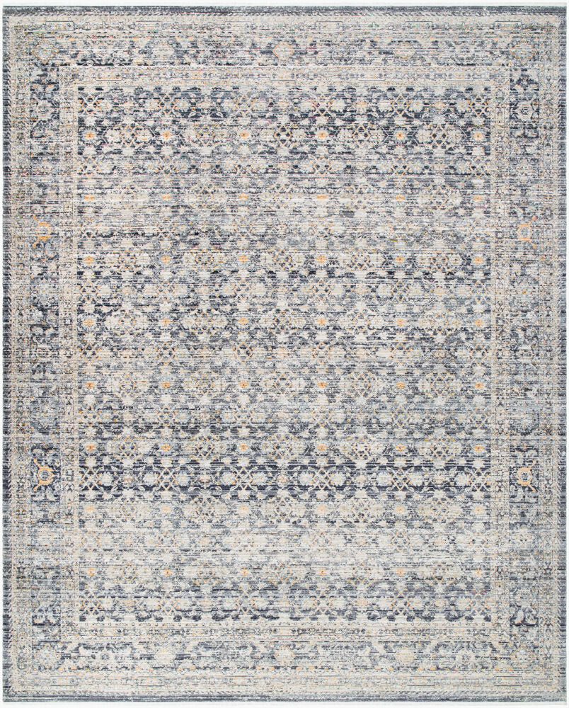 Margaret Machine Woven Rug — Black/Blue