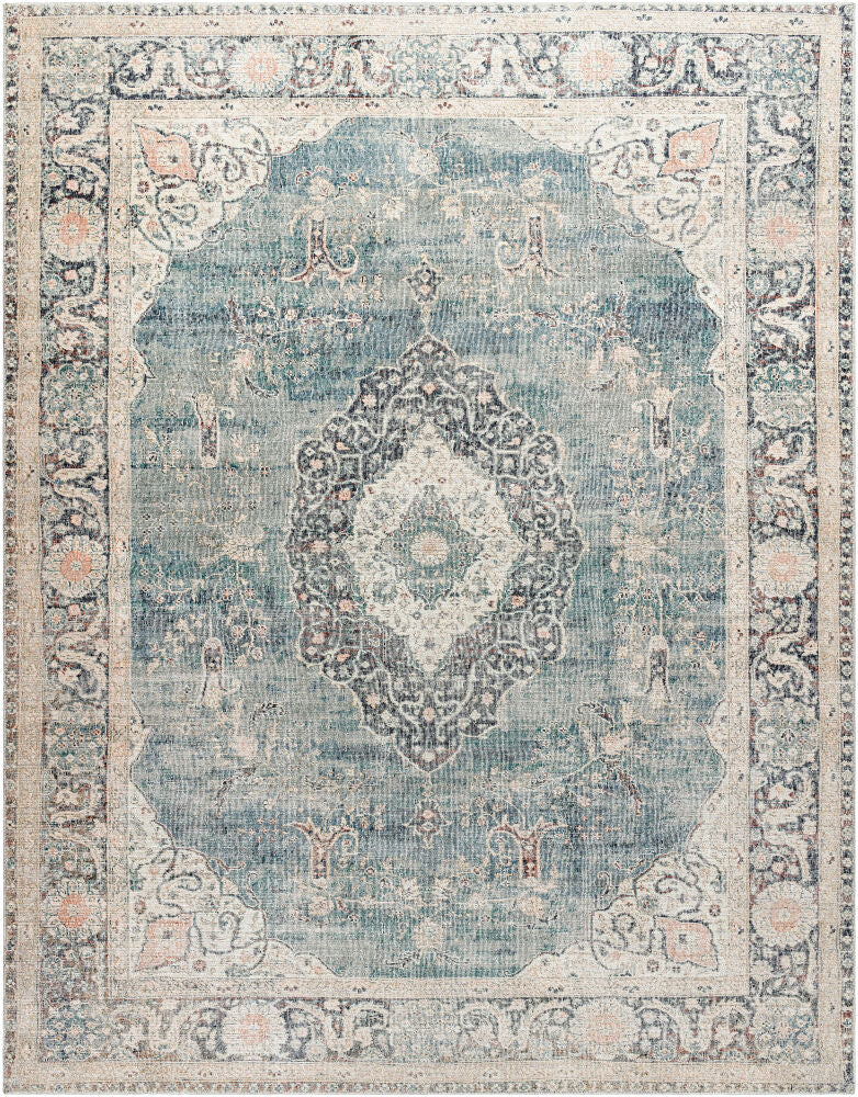 Marlene Machine Woven Rug — Blue/Burgundy