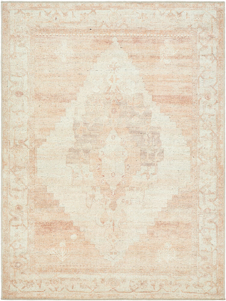 Luca Machine Woven Rug — Brown/Dusty Pink