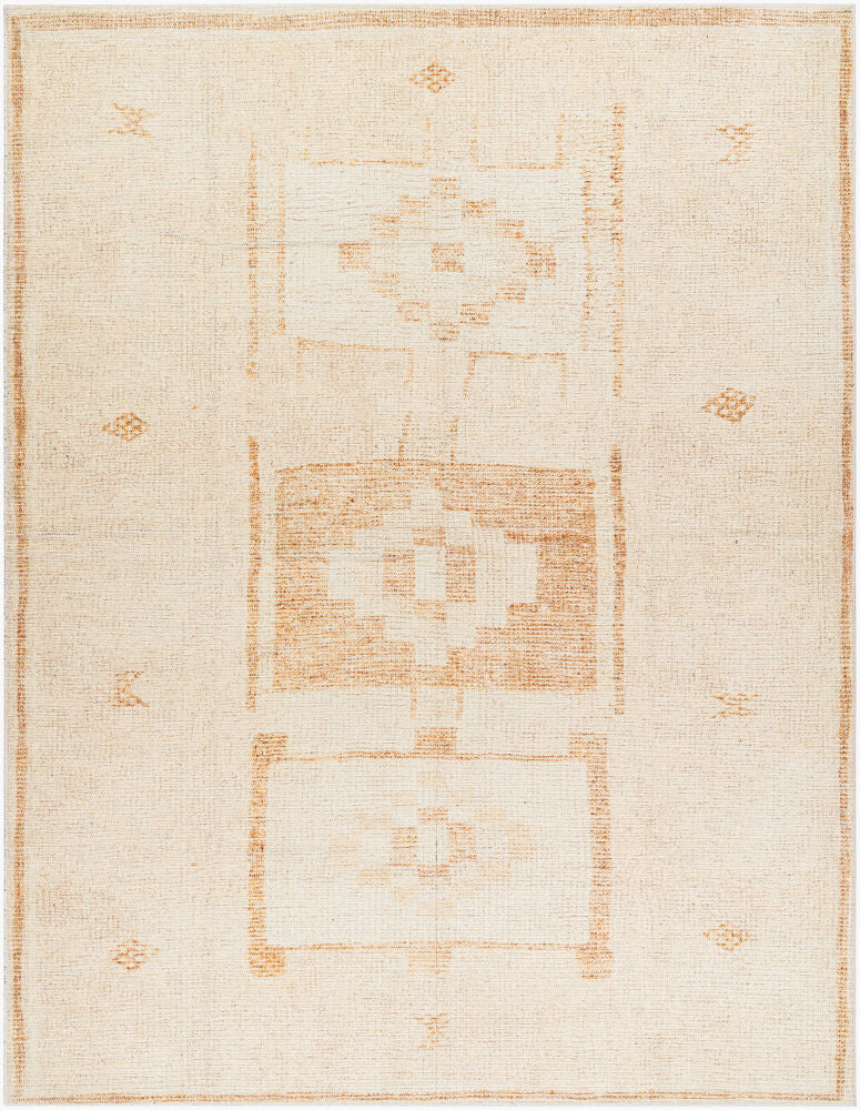Solana Machine Woven Rug — Beige/Burnt Orange