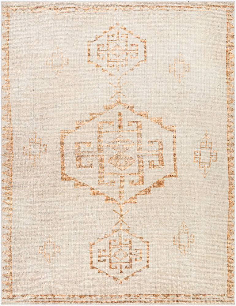 Solana Machine Woven Rug — Burnt Orange/Ivory