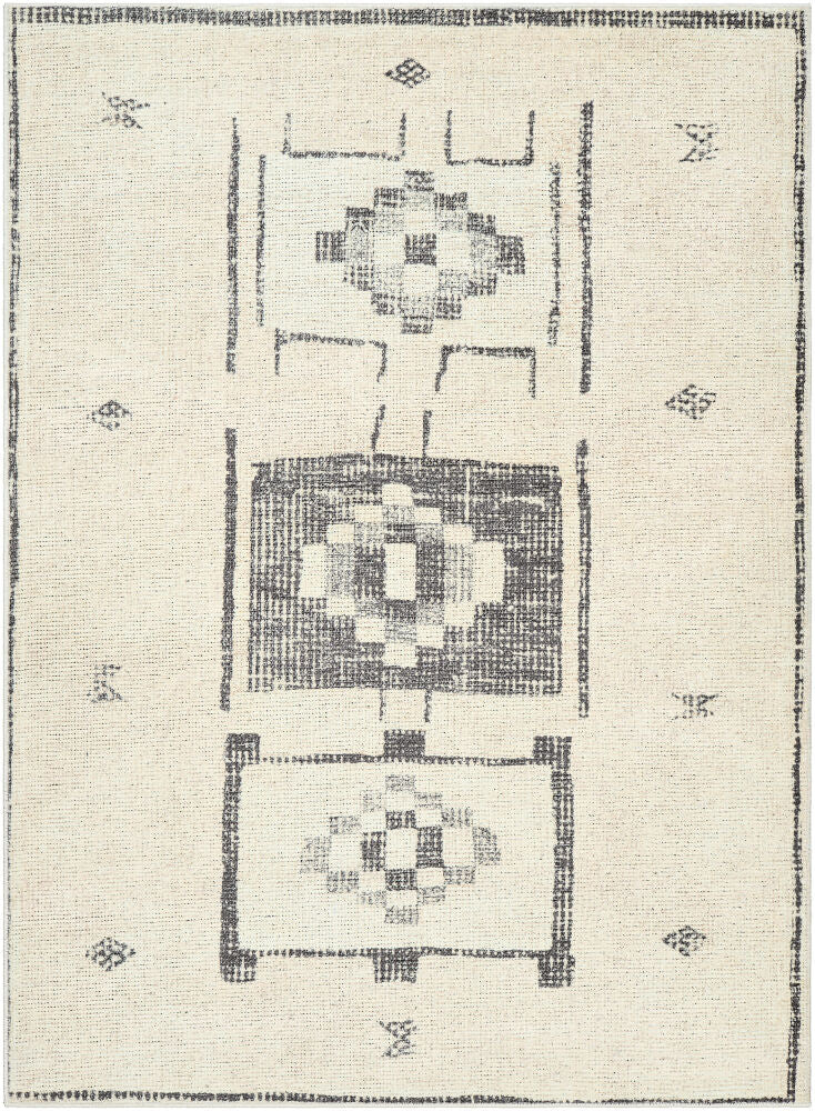 Solana Machine Woven Rug — Beige/Black