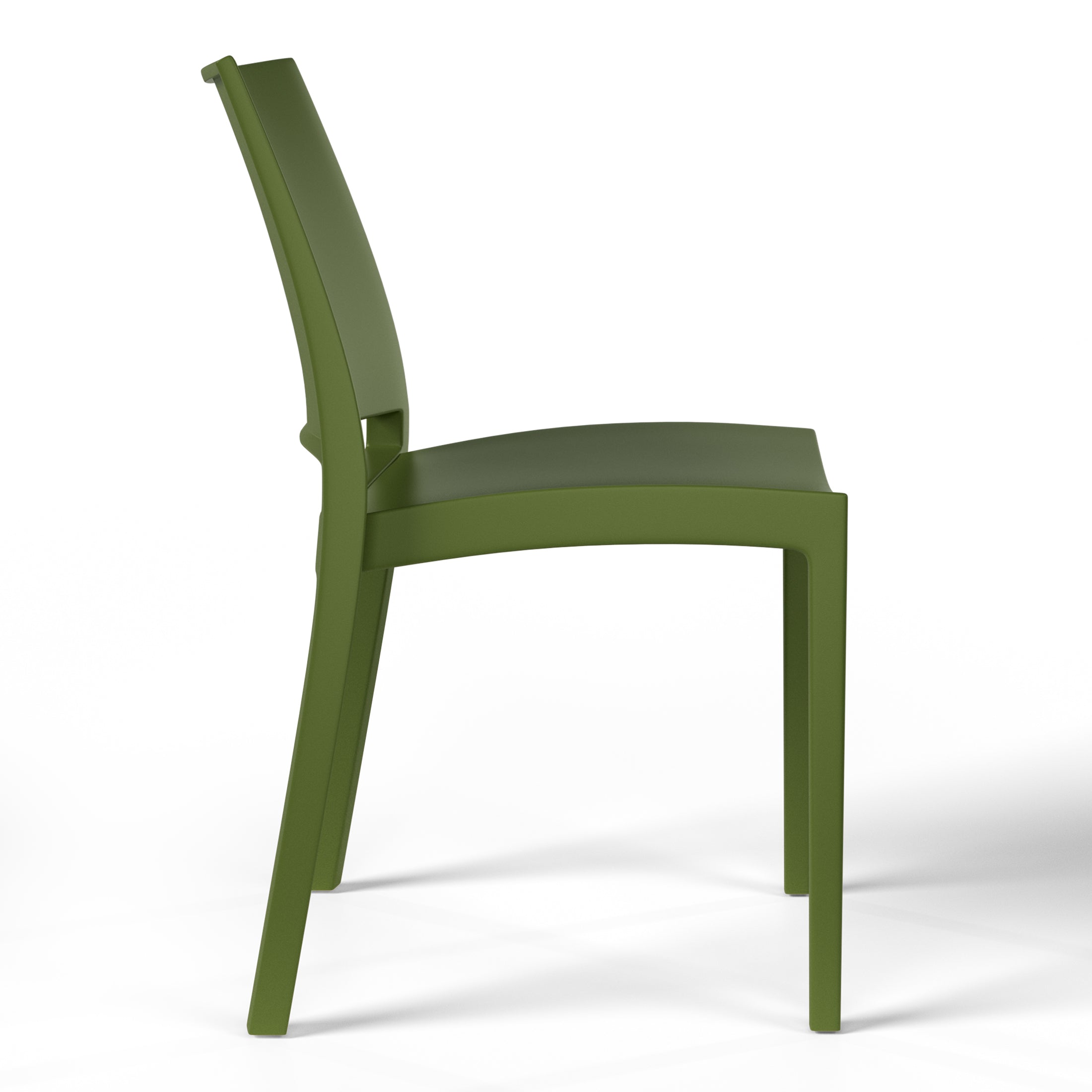 Polyform Stacking Dining Side Chair (Set of 2) Olive Green Seahawk Designs Patio Dining Chairs