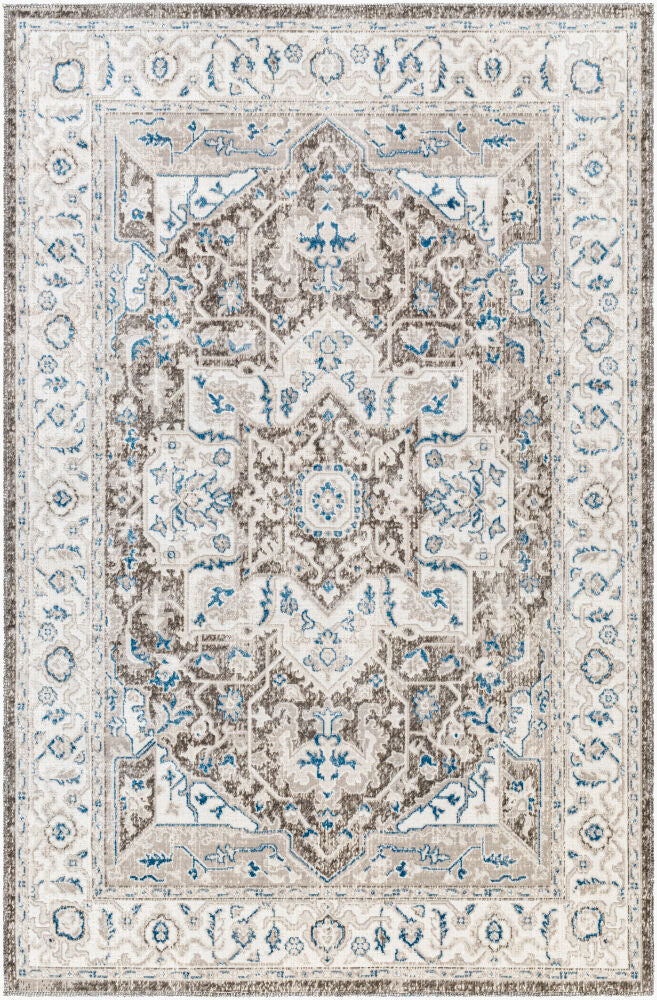 Basel Machine Woven Rug — Charcoal/Dark Blue