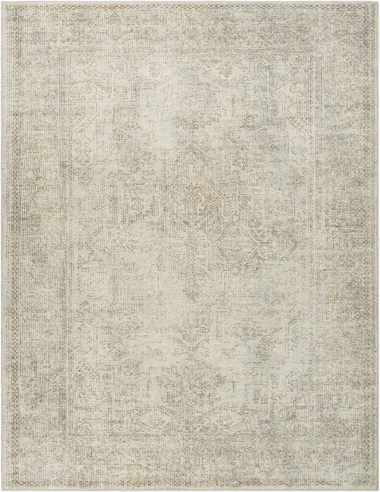 Margot Machine Woven Rug — Dark Brown/Dusty Sage
