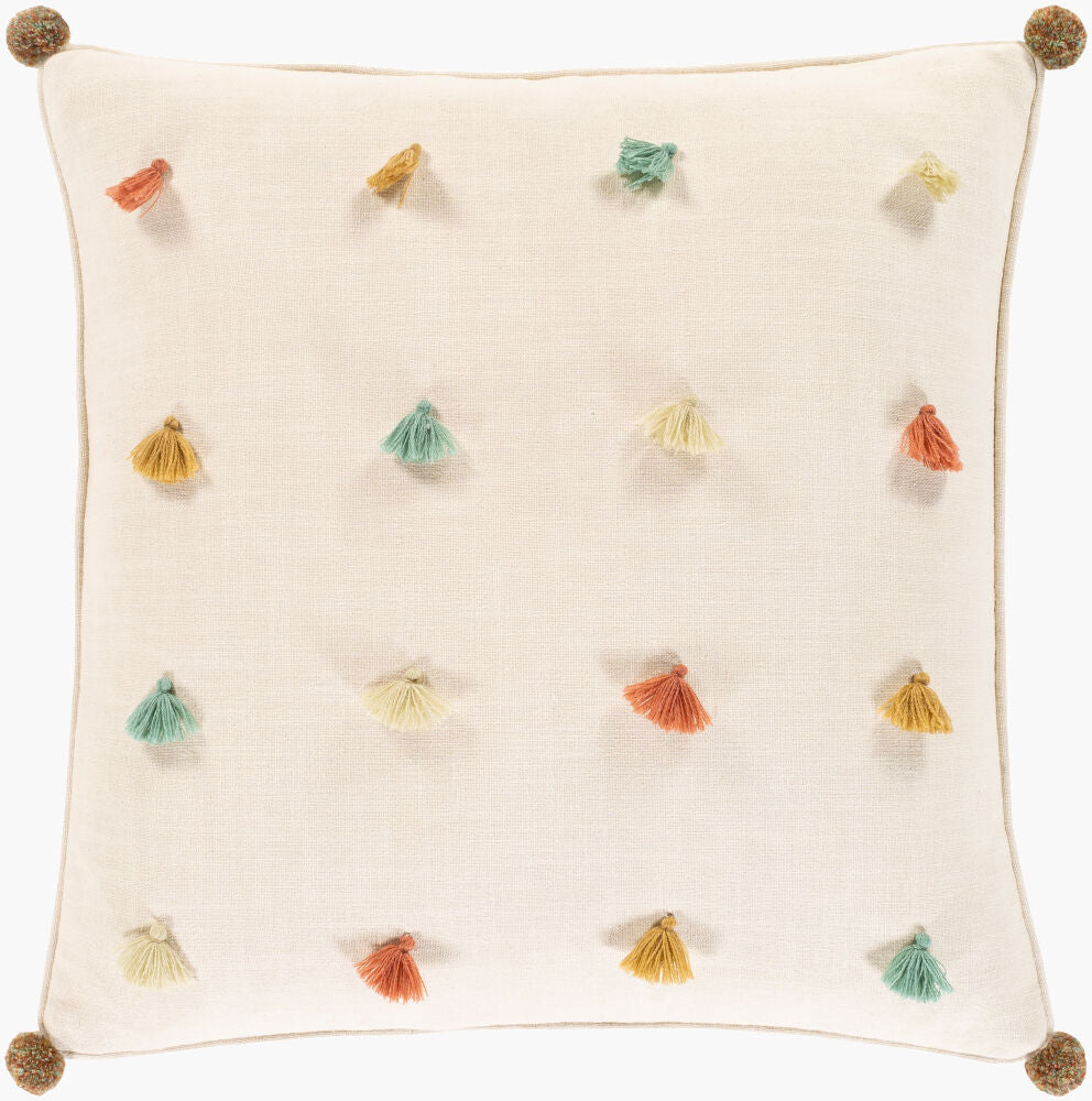 Byron Bay Accent Pillow — Ivory/Light Green