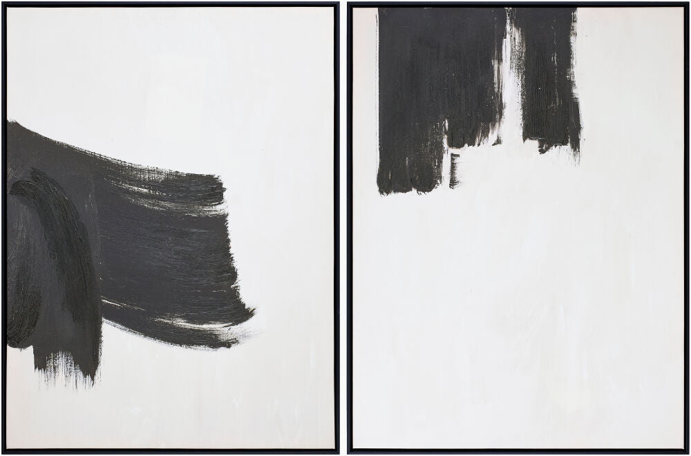 Brush Strokes Framed Art — Black/Brown