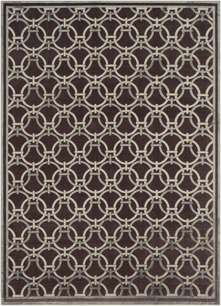 Basilica Machine Woven Rug — Dark Brown/Light Beige