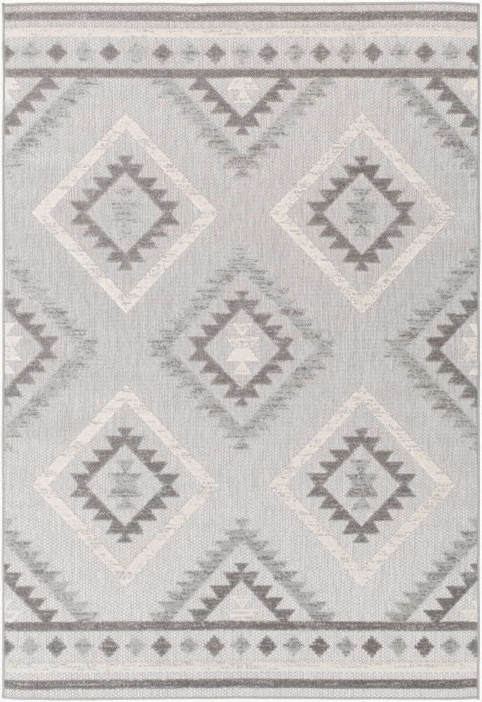 Big Sur Machine Woven Rug — Charcoal/Cream