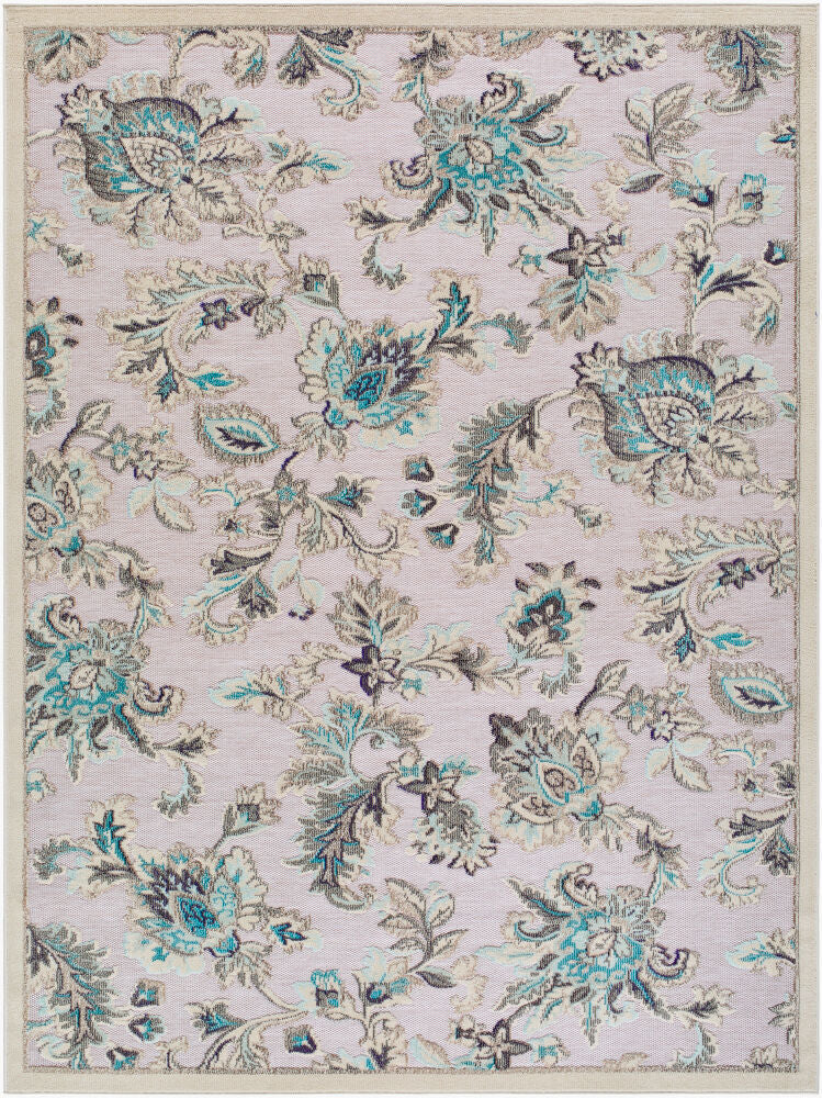 Big Sur Machine Woven Rug — Aqua/Cream