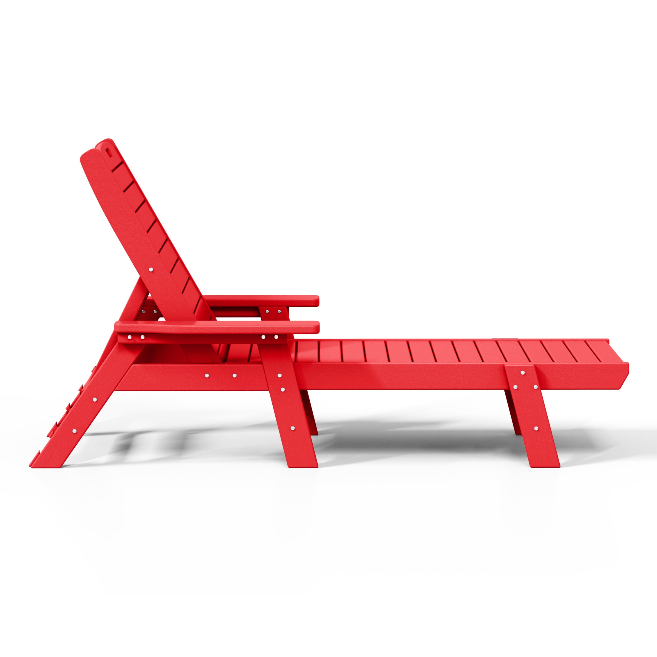 Santa Monica All-Weather Outdoor Reclining Sun Lounger with Arm Rests Red Seahawk Designs Patio Chaise Lounges
