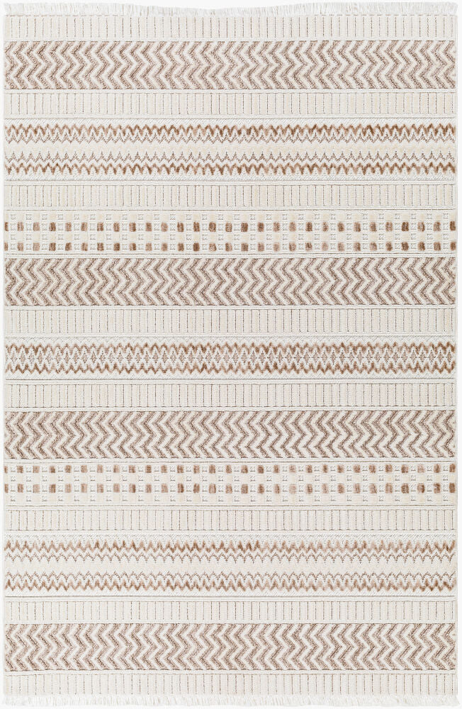 Broadway Machine Woven Rug — Brown/Tan