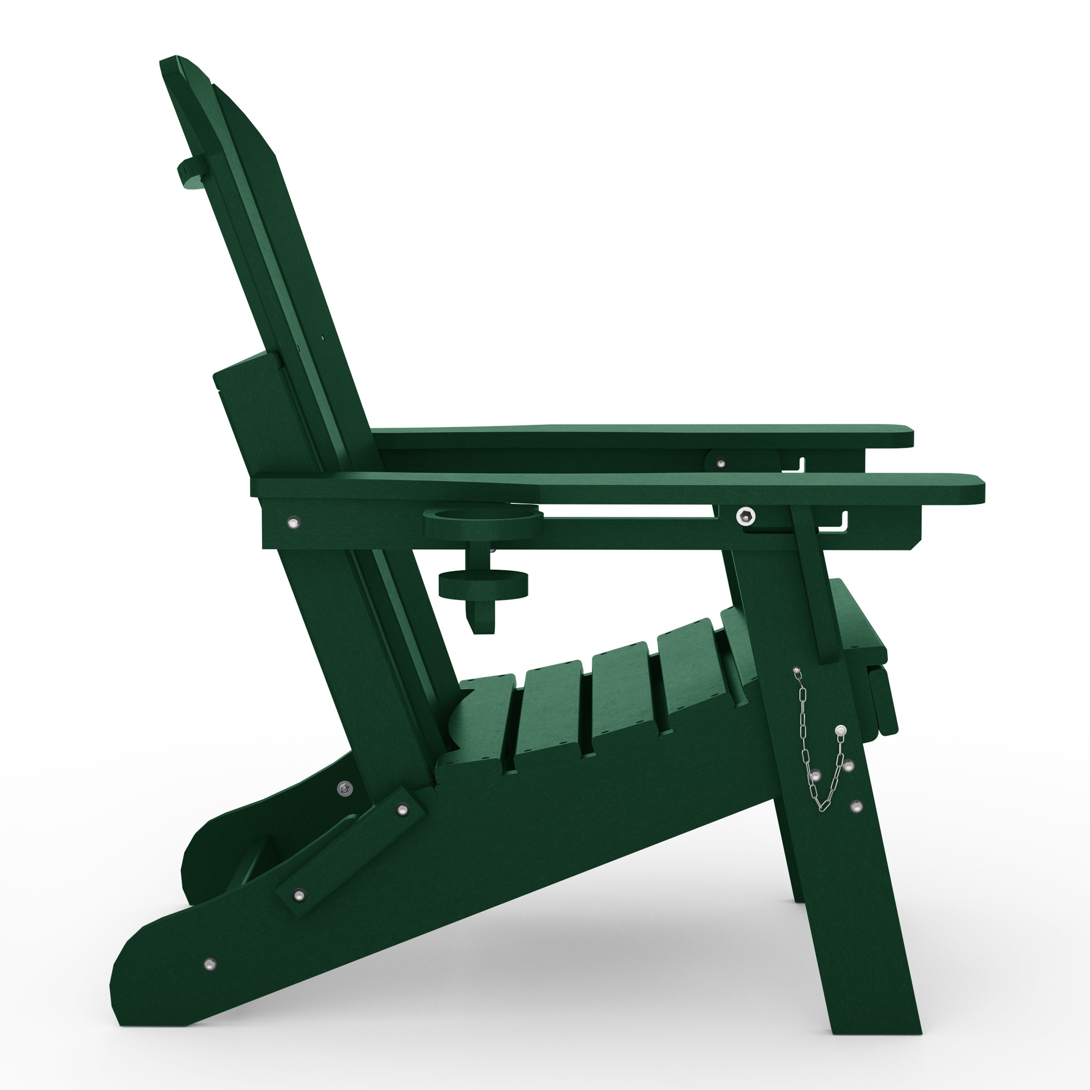 Chatham Folding Adjustable Adirondack Chair with Cup Holder and Hideaway Ottoman Dark Green Seahawk Designs Adirondack Chairs