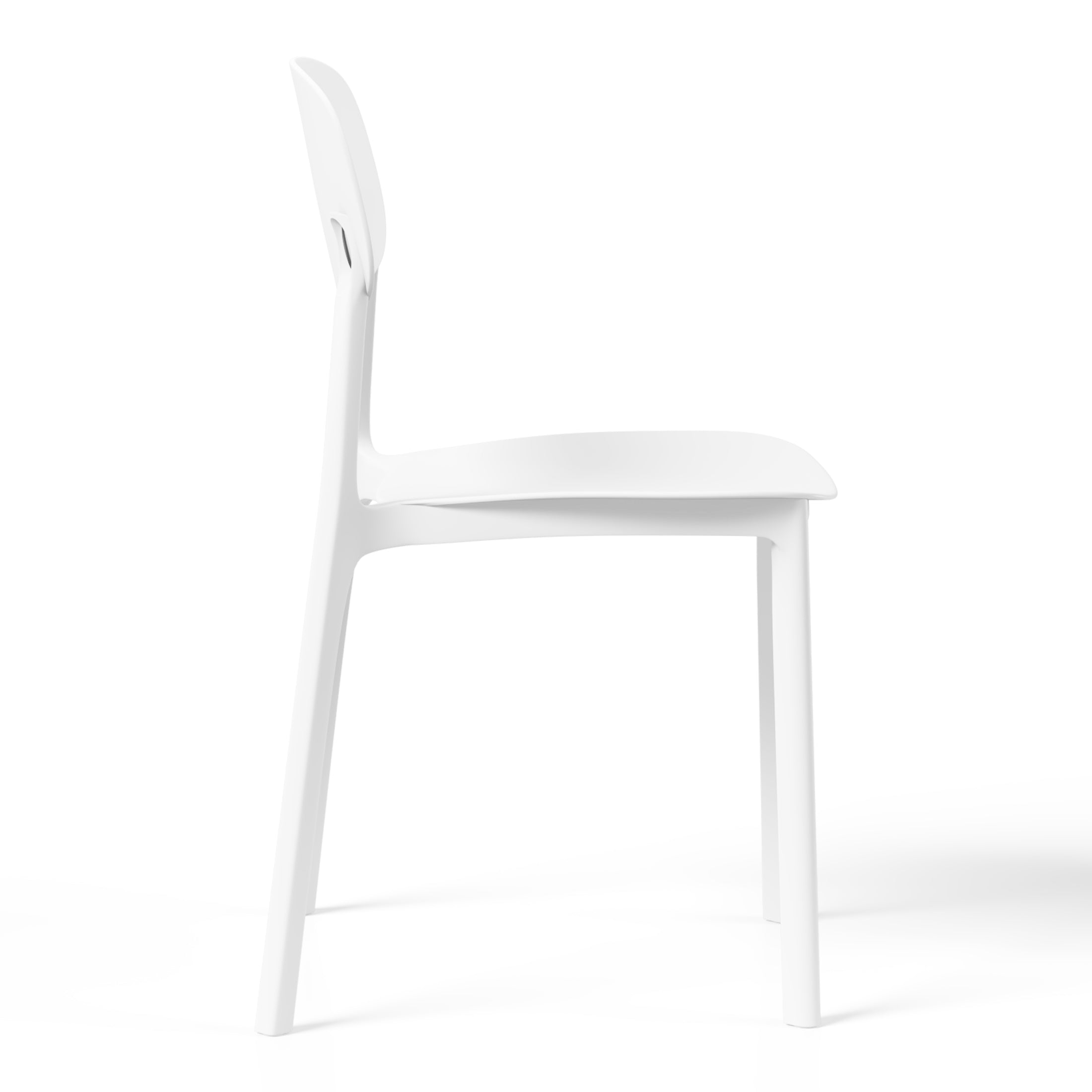 Polyform Stacking Dining Side Chair (Set of 2) White Seahawk Designs Patio Dining Chairs