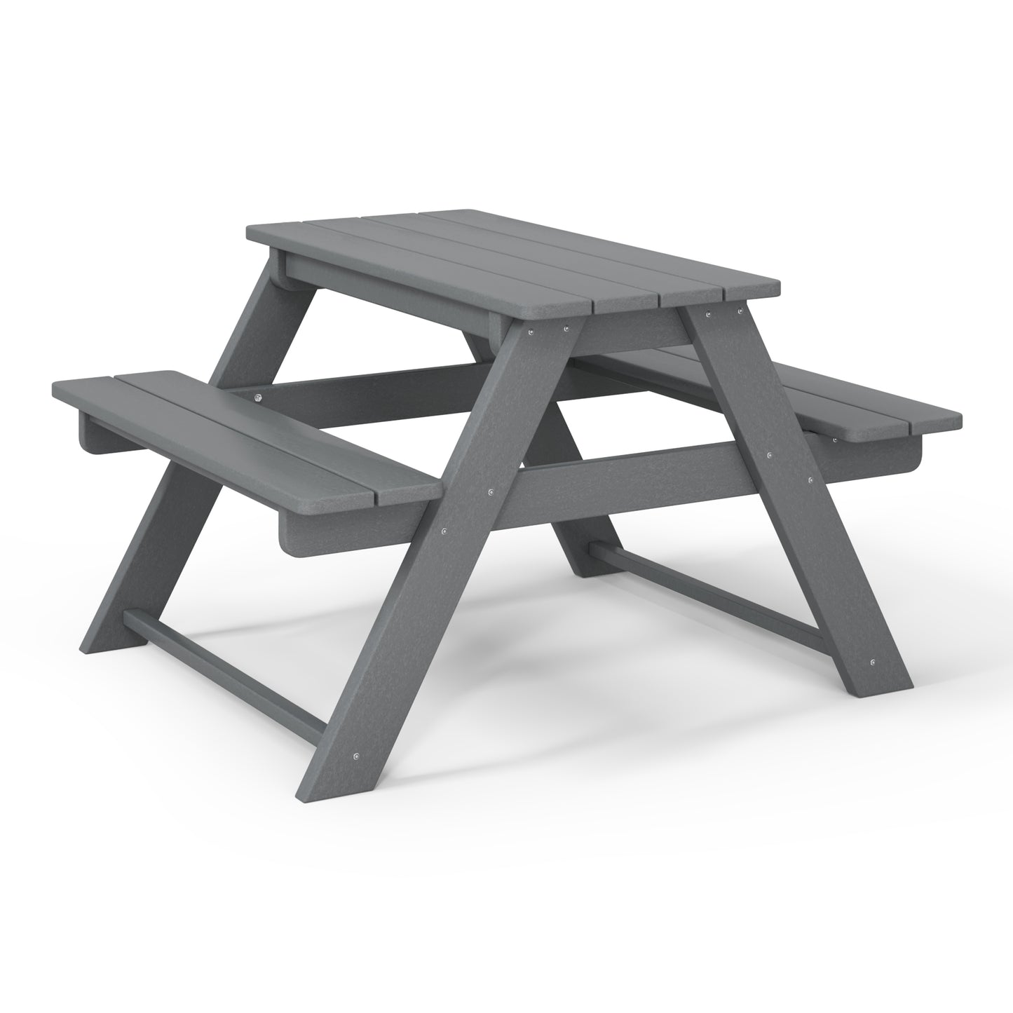 Tiny Terraces Kids' All-Weather Outdoor Picnic Table Gray Seahawk Designs Kids Picnic Tables