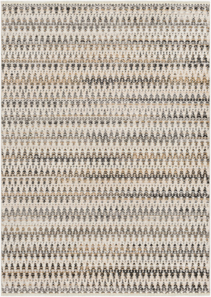 Calico Machine Woven Rug — Beige/Black