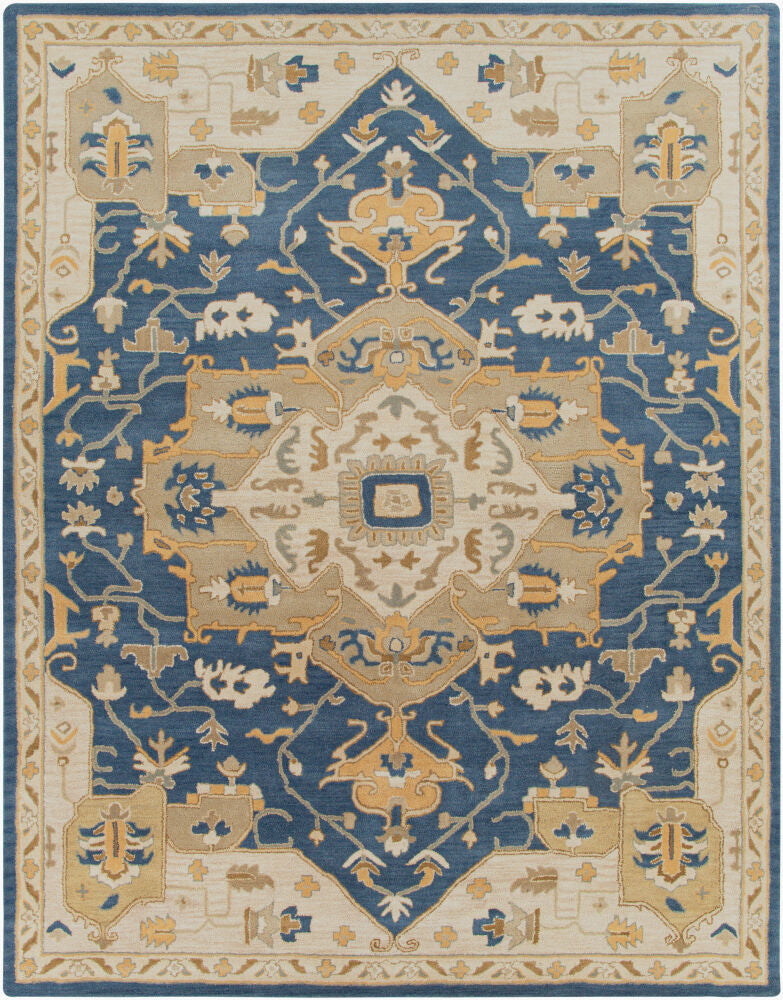 Caesar Handmade Rug — Brown/Ink Blue