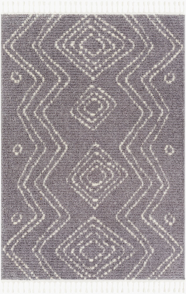 Casablanca Shag Machine Woven Rug — Ivory/Medium Gray