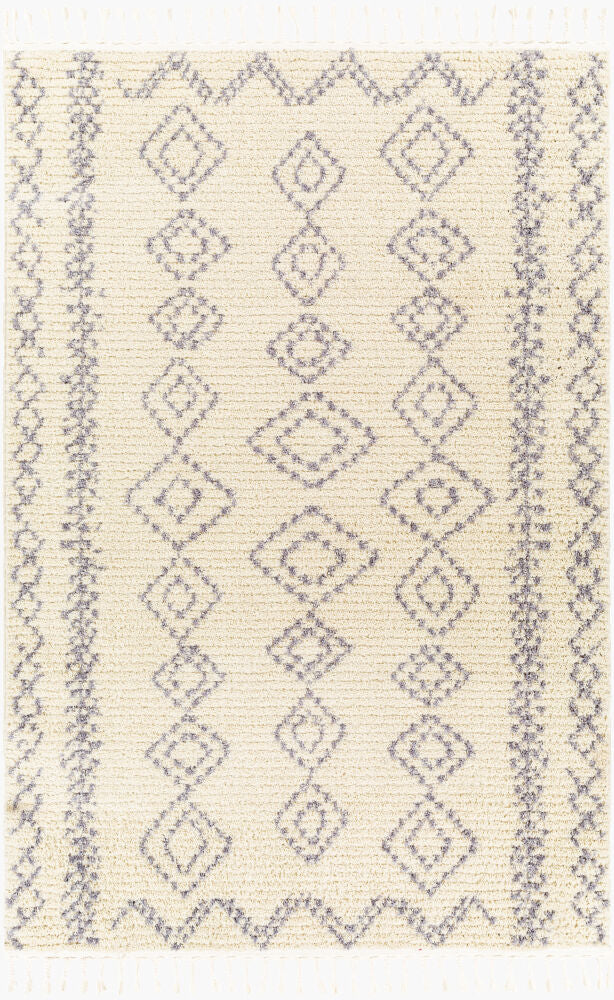 Casablanca Shag Machine Woven Rug — Ivory/Medium Gray
