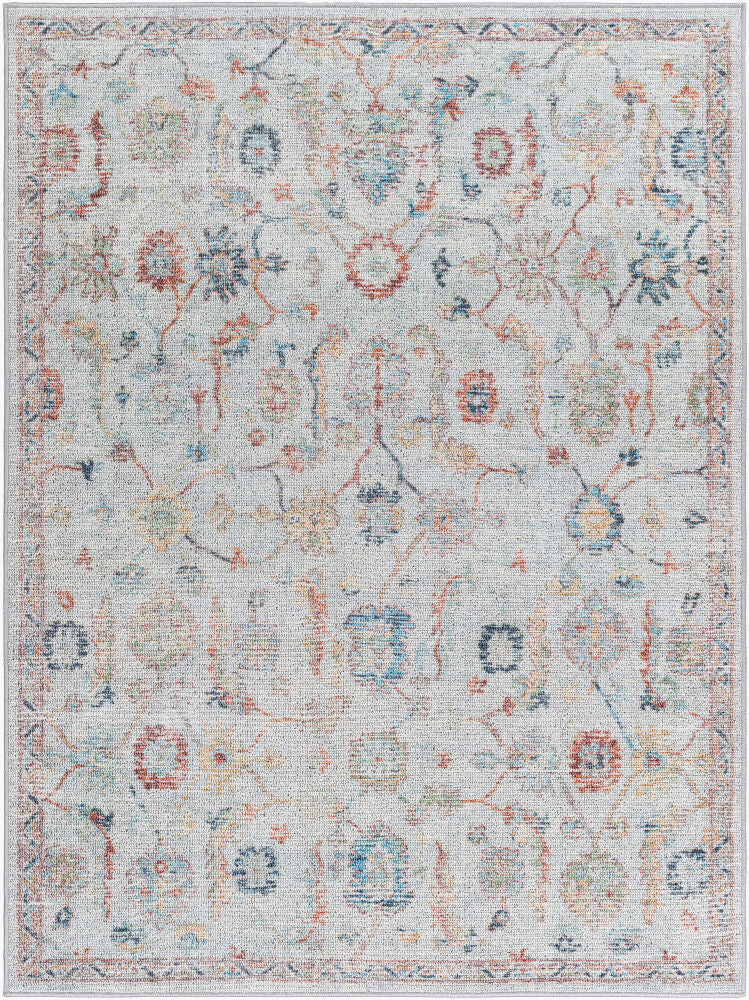 Calhoun Machine Woven Rug — Aqua/Burnt Orange