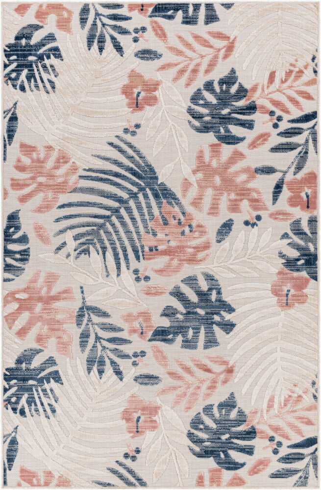 Cabo Machine Woven Rug — Beige/Burnt Orange