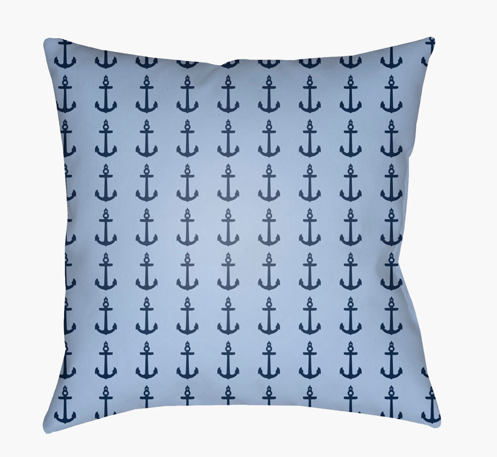 Carolina Coastal Accent Pillow — Dark Blue/Pale Blue