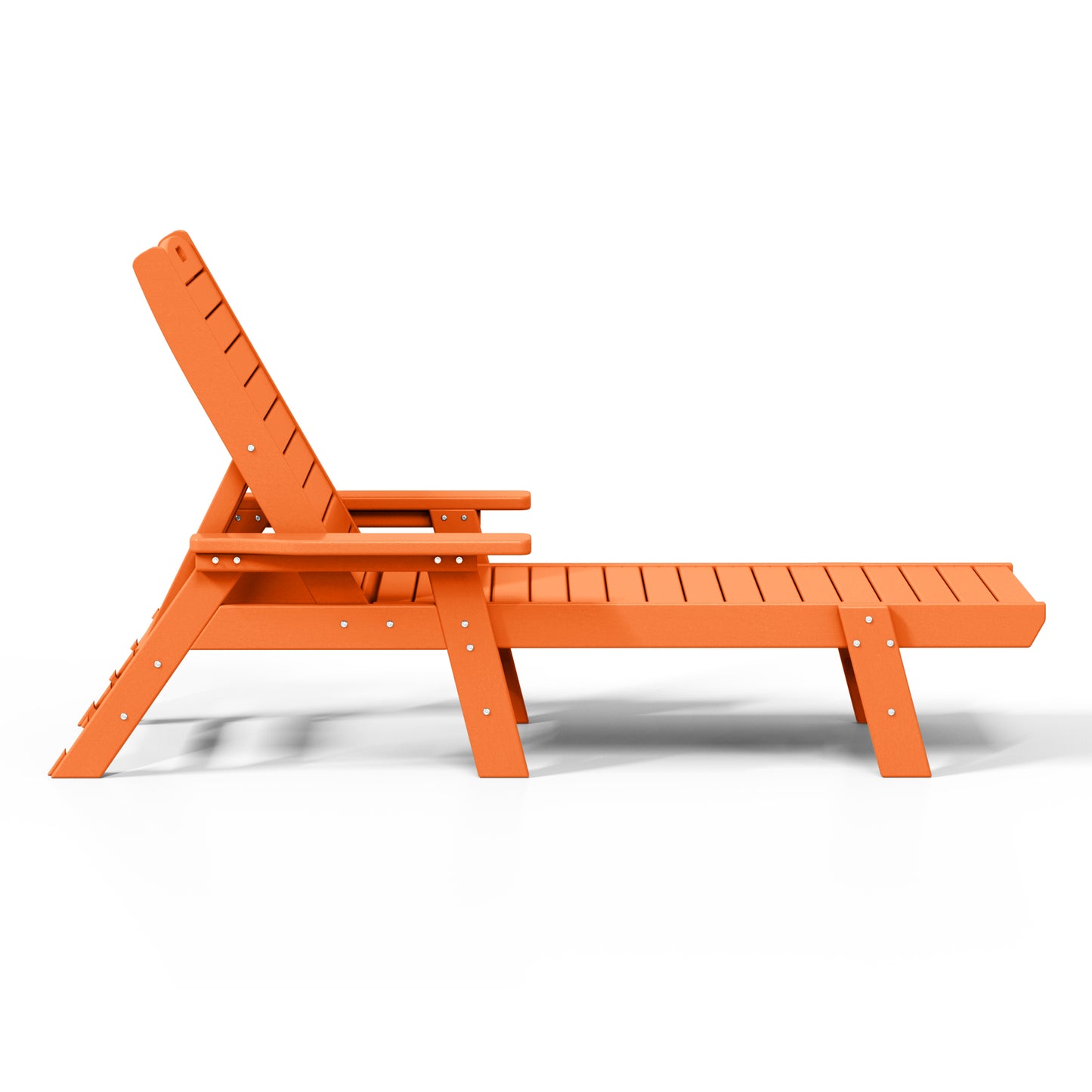 Santa Monica All-Weather Outdoor Reclining Sun Lounger with Arm Rests Orange Seahawk Designs Patio Chaise Lounges