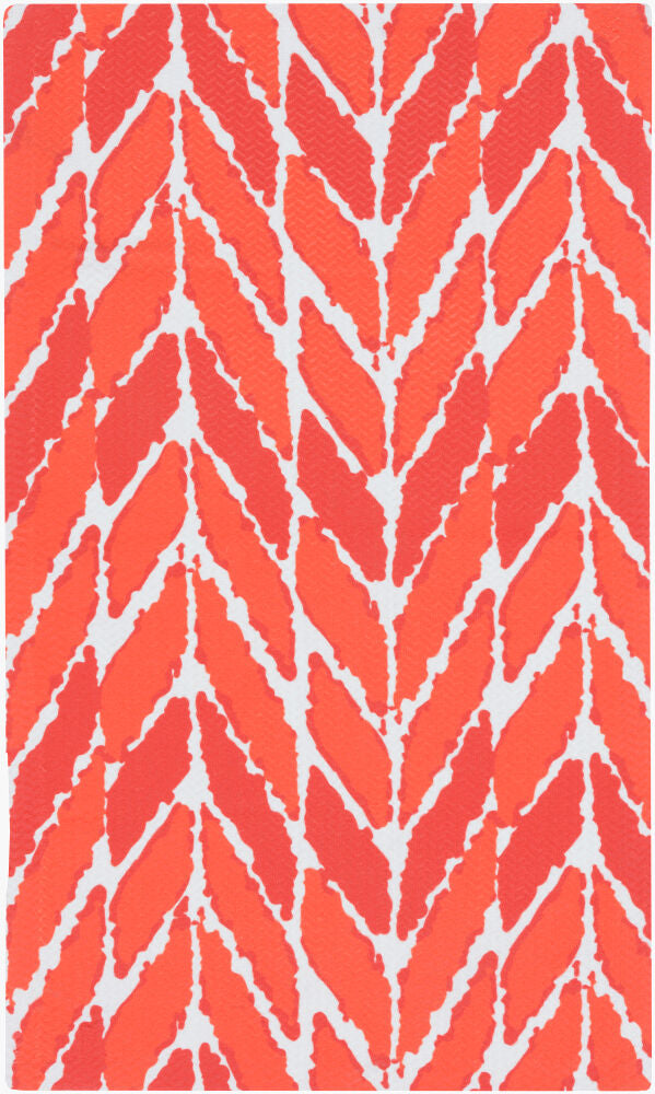 Cape Cod Machine Woven Rug — Coral/Off-White