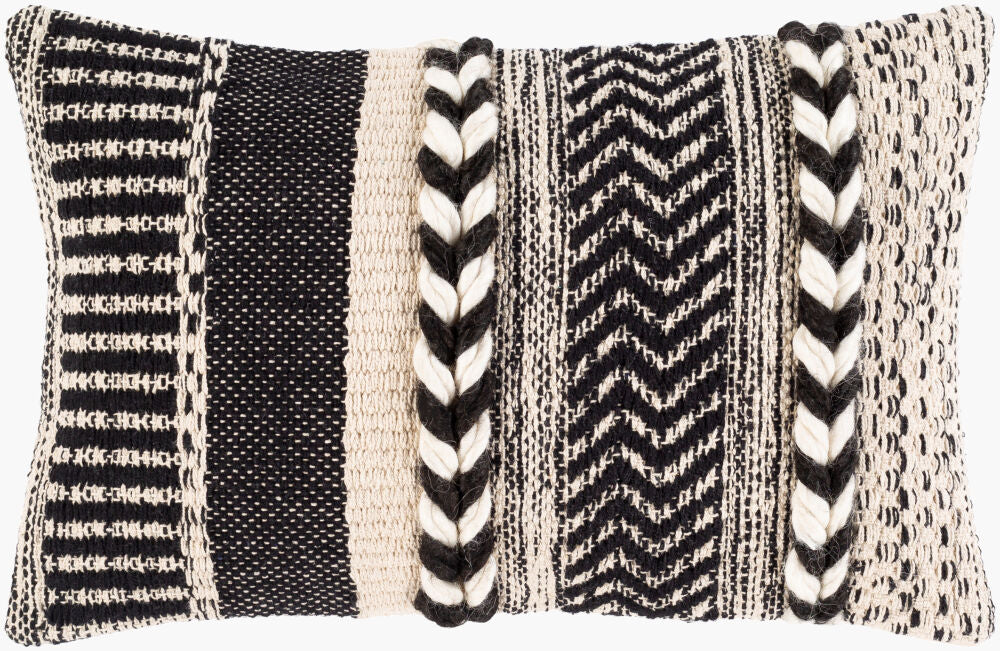 Cascada Lumbar Pillow — Beige/Black