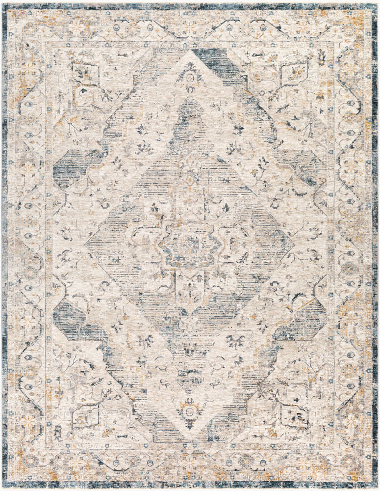 Cardiff Machine Woven Rug — Dark Blue/Light Blue