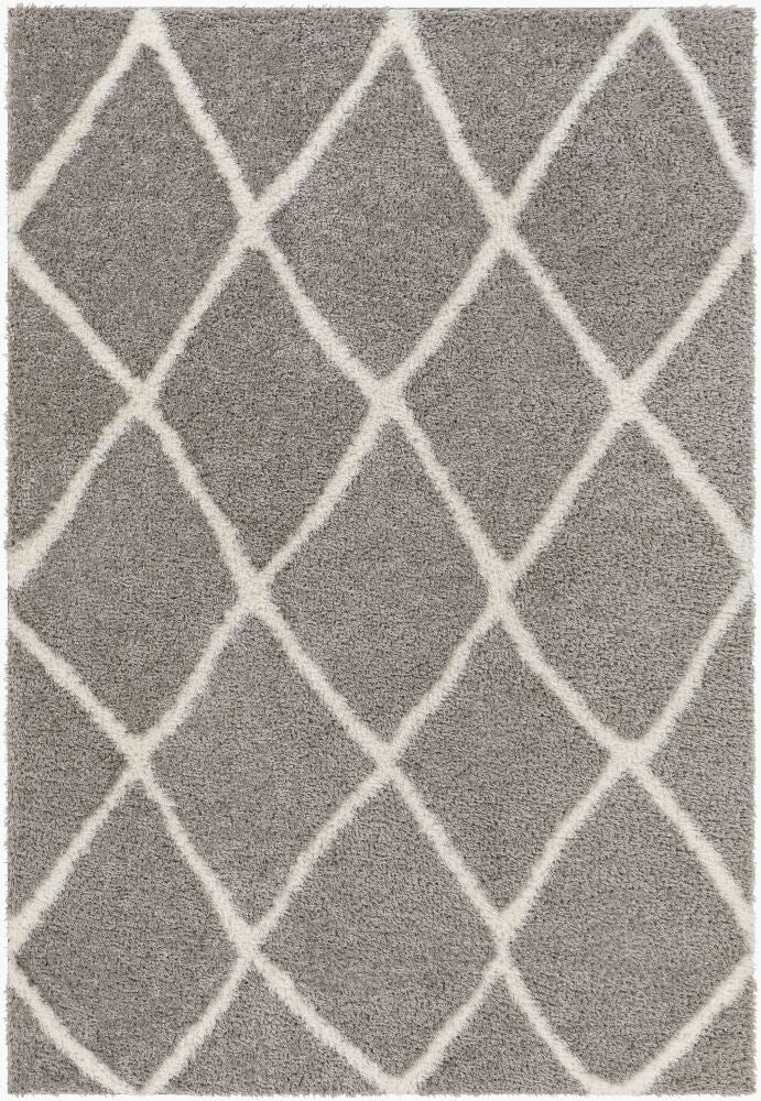 Cloudy Shag Machine Woven Rug — Charcoal/Off-White