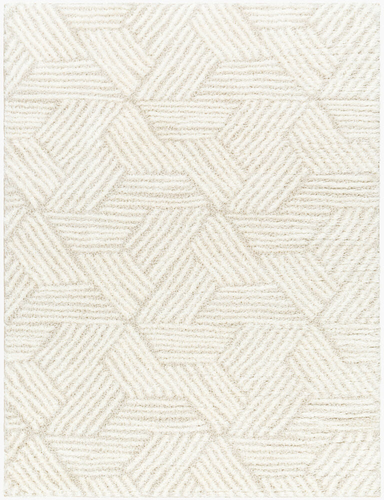 Cloudy Shag Machine Woven Rug — Light Beige/Off-White