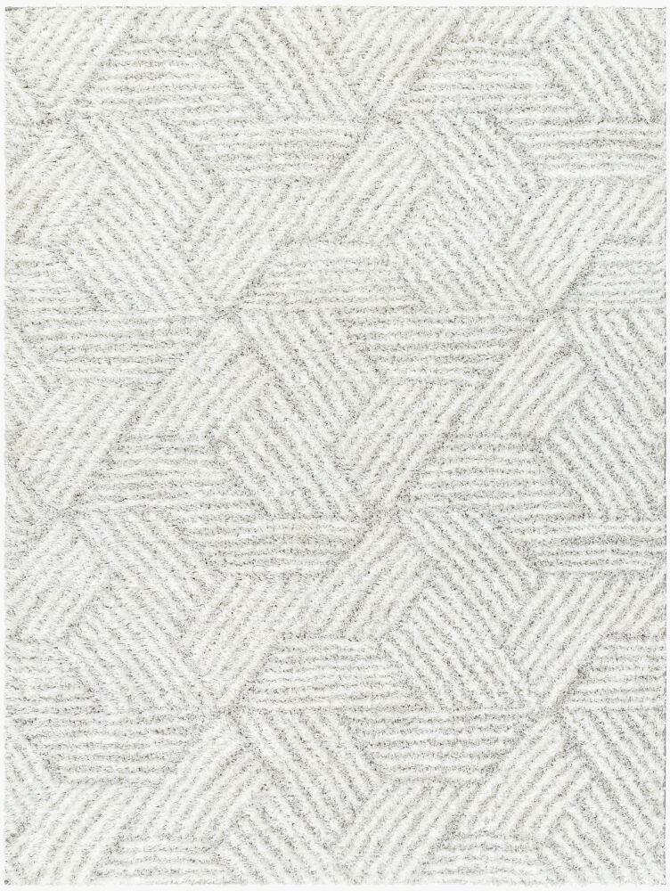 Cloudy Shag Machine Woven Rug — Gray/Off-White