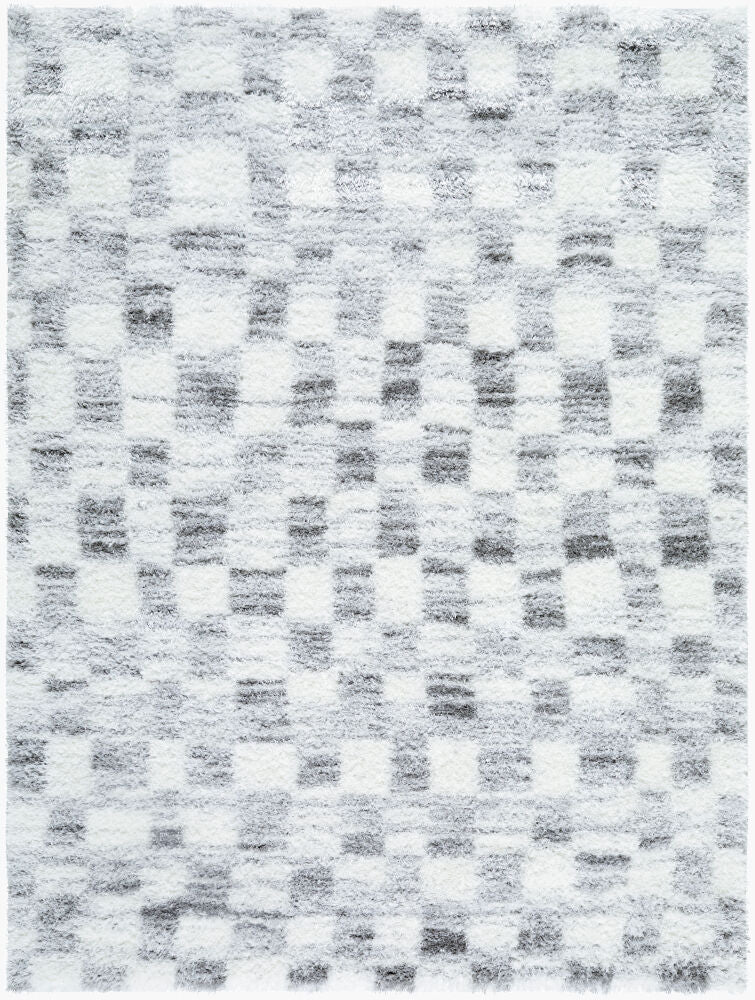 Cloudy Shag Machine Woven Rug — Gray/Ivory