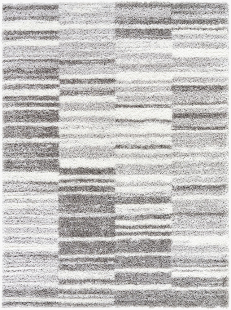 Cloudy Shag Machine Woven Rug — Gray/Ivory