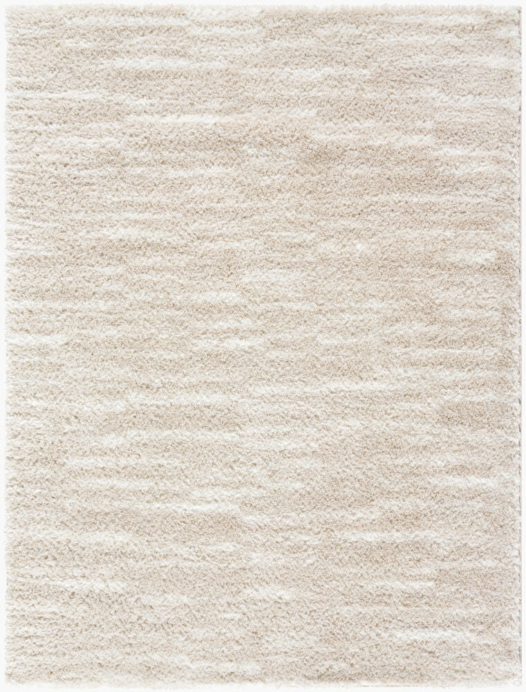 Cloudy Shag Machine Woven Rug — Ivory/Light Beige